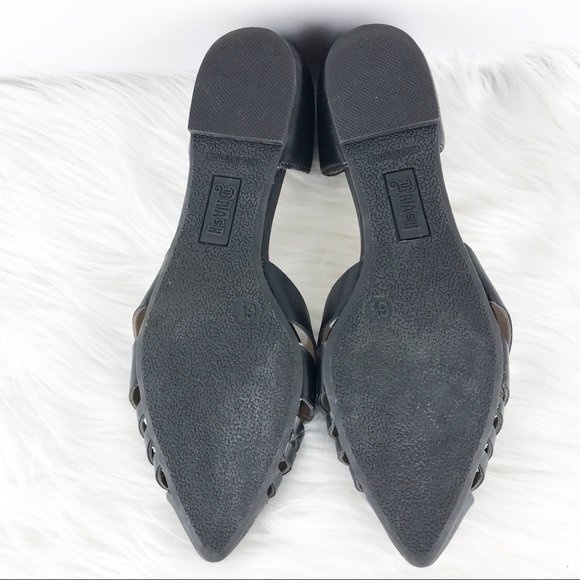Brash Black Caged Pointed Toe Flats Size 6.5 - Picture 5 of 6